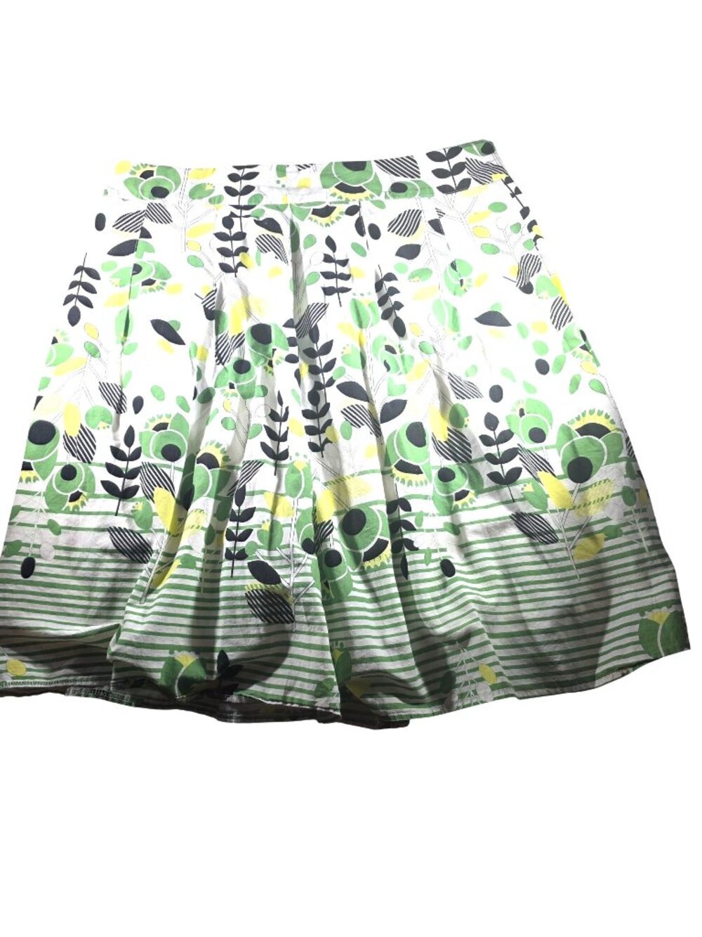Skirt XL Cotton Lined boho fairy cottage Elementz Floral A-Line Back Zipper